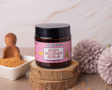 Aceso body polisher scrub 100g herbal exfoliating scrub for smooth and glowing skin