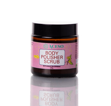 Aceso herbal body polisher scrub for exfoliating and smoothing skin naturally