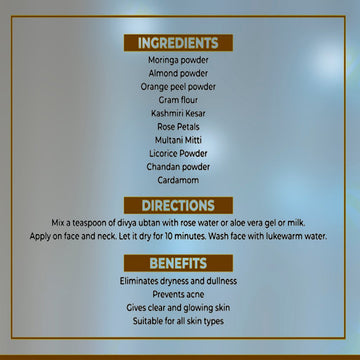 Aceso Divya Ubtan natural face pack benefits